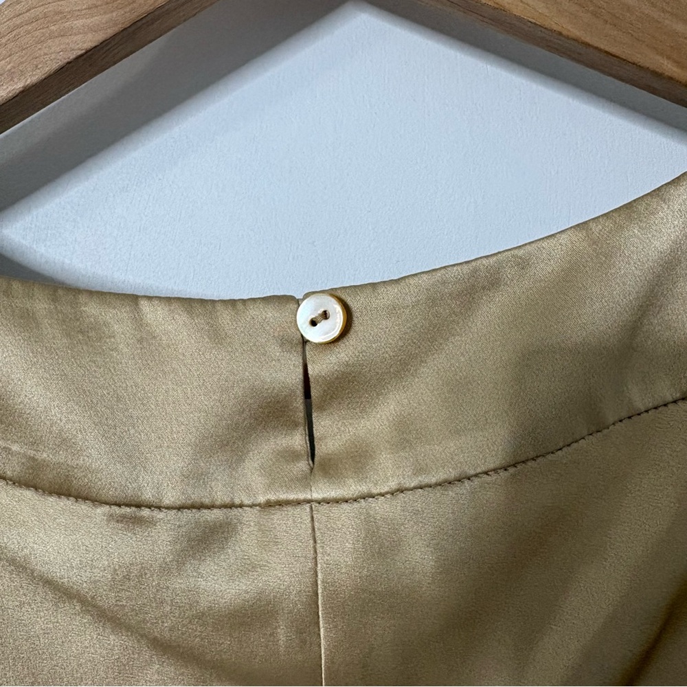 Lafayette 148 New York 100% Silk Gold Sleeveless Blouse Top - Picture 5 of 7